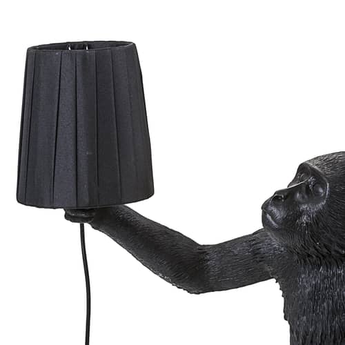 Paralume  tessuto nero tessuto / Per lampade Monkey - Seletti - Nero - Metallo, Tessuto poliestere