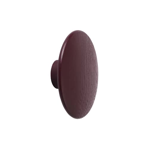 Patère The Dots Wood Large / Bois - Ø 17 cm - Muuto - Bordeaux - Frêne teinté