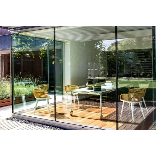 Big Will Rectangular table glass black 200 x 100 cm - Magis - Black top / Black legs - Glass, Painted cast aluminium, Rubber