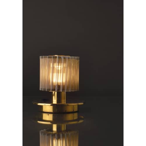 Schnurlosleuchte In The Sun Table LED glas gold metall / LED - Aufladbar über USB - DCW éditions - Sockel Gold / Mesh Silber - Aluminium, Glas, Stahl