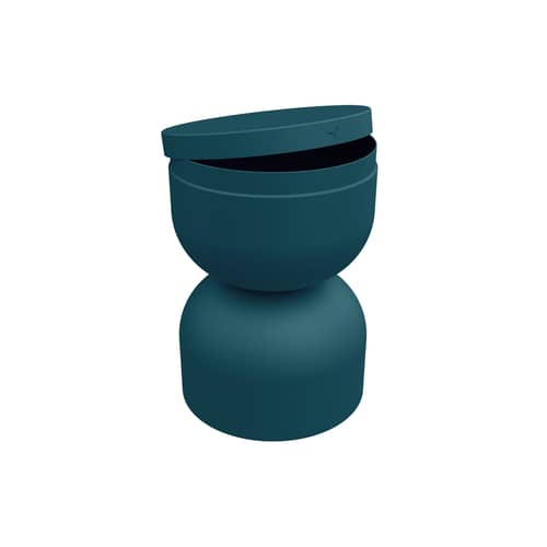 Sgabello Piapolo metallo blu / Vano contenitore - Fermob - Blu Acapulco - Alluminio