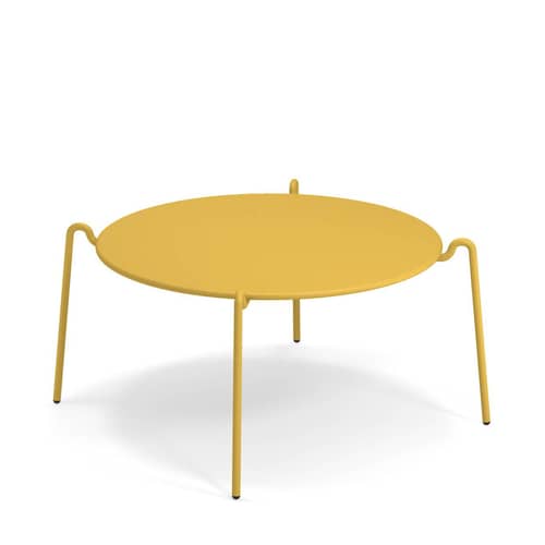 Table basse Rio R50 / Ø 104 cm - Emu - Jaune Curry - Acier