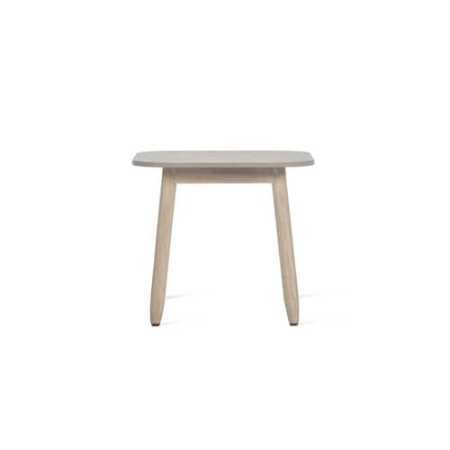 Table d\'appoint David     / Céramique & teck vieilli - 41 x 41 cm - Vincent Sheppard - Gris (céramique) / Pied teck vieilli - Céramique, Teck massif vieilli