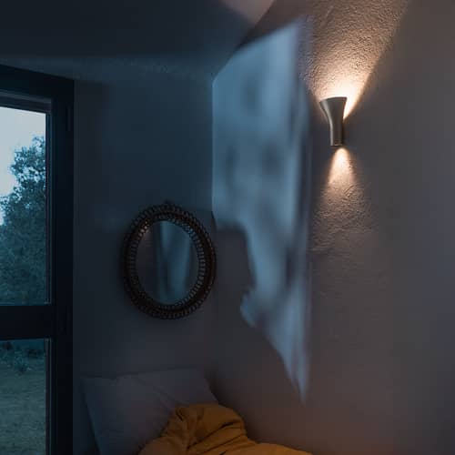 Wandleuchte Torche LED metall silber - Foscarini - Titan - klarlackbeschichtetes Aluminium