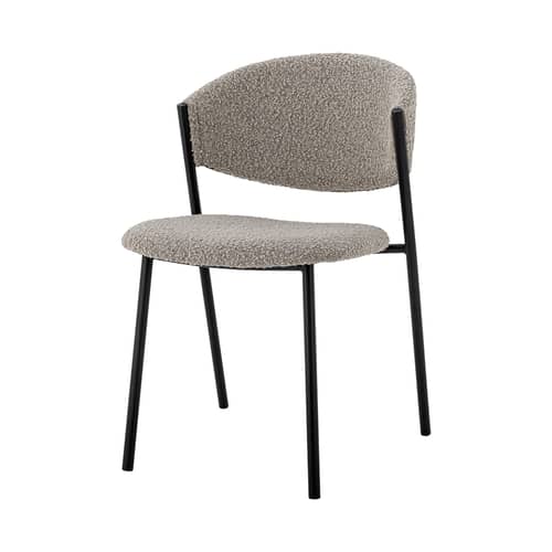 Gepolsterter Stuhl Marlo textil grau - Bloomingville - Grau (Schlingenpol) - Schaumstoff, Schlingenpol, Thermolackiertes Metall