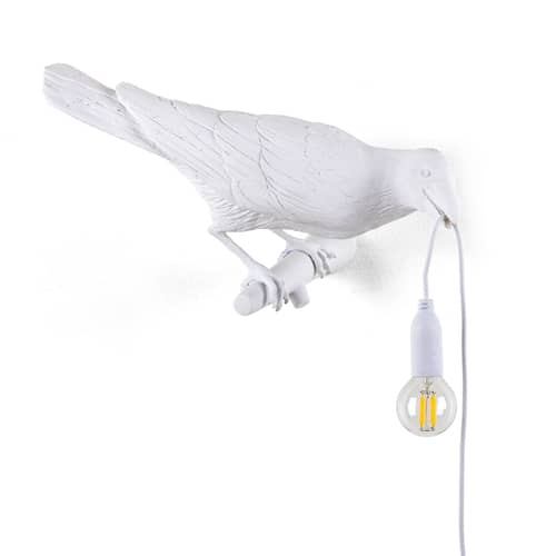 Applique d\'extérieur avec prise Bird OUTDOOR - Looking Right  - Seletti - Lampe / Blanc - Résine