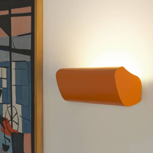 Applique Radieuse by Le Corbusier / Réédition 1949 - Nemo - Orange - Métal peint