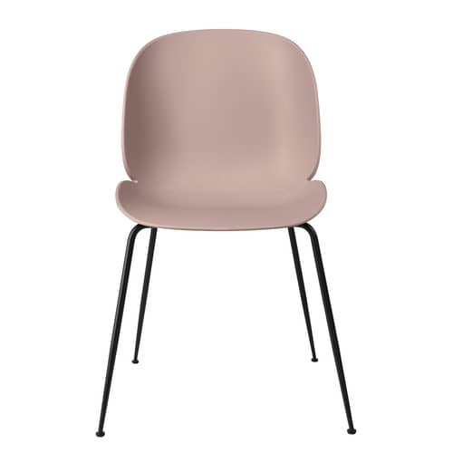 Chaise Beetle plastique rose / Pieds noirs - GamFratesi, 2013 / Seconde vie - Gubi - Rose / Pieds noirs - Acier laqué, Polypropylène