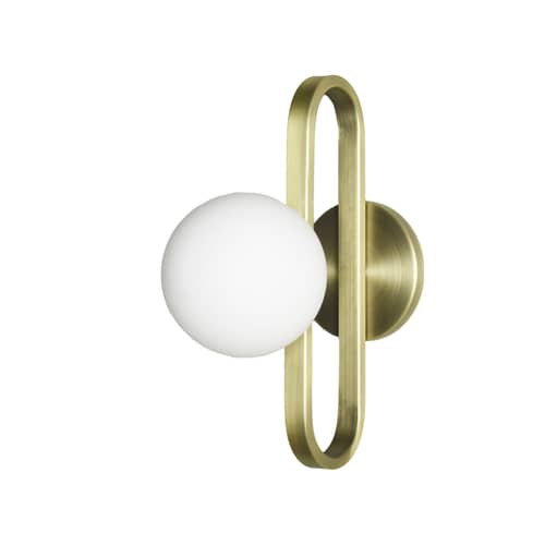 Bad-Wandlampe Cime Small OUTDOOR glas gold metall / Ø 12 cm - ENOstudio - Ø 12 cm / Goldfarben - geblasenes Glas, Stahl
