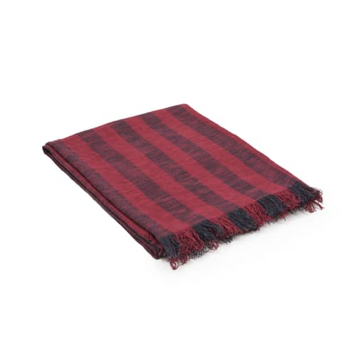 Decke Band textil rot / 160 x 200 cm - Leinen & Baumwolle - Tom Dixon - Schwarz Rot & Schwarz - Baumwolle, Leinen