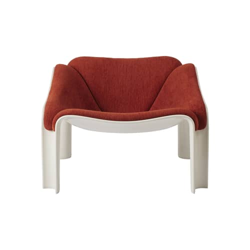 Fauteuil rembourré F300 tissu rouge / Pierre Paulin, réédition 1965 - Gubi - Tissu rouge / Blanc albâtre - HiREK, Mousse, Tissu