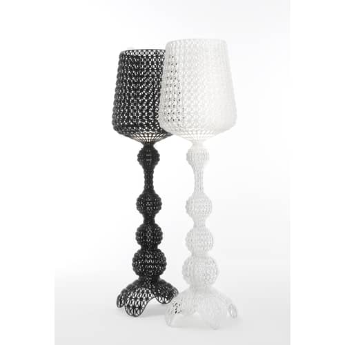 Lampadaire Kabuki Indoor plastique noir / LED - Pour l\'intérieur - H 165 cm - Kartell - Noir opaque - Technopolymère thermoplastique