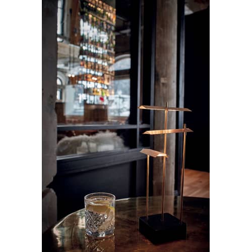 Lampe sans fil rechargeable Knokke LED   / H 35 cm - USB - DCW éditions - Laiton - Acier, Laiton naturel brossé