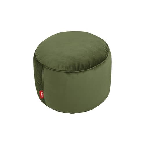 Pouf Point Velvet / Velours recyclé - Ø 50 cm - Fatboy - Vert profond -  Micro-billes EPS, Mousse, Velours polyester recyclé