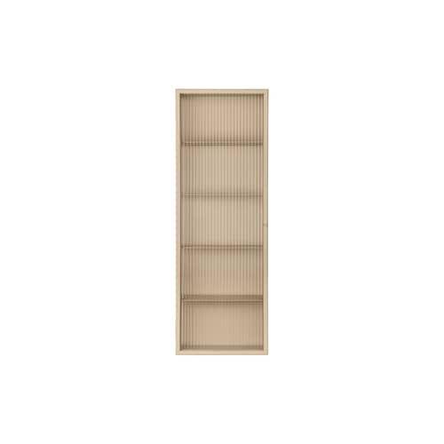 Rangement mural Haze métal beige / L 35 x H 100 cm - Verre cannelé - Ferm Living - Beige - Fer laqué, Verre cannelé