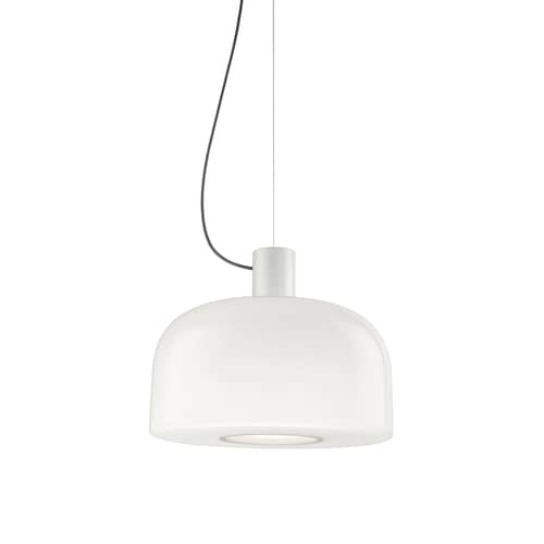 Suspension Bellhop Glass S2 verre blanc / Ø 45 x H 25,2 cm - Flos - Blanc - Aluminium, Verre opalin triplex