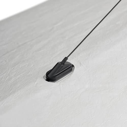 Suspension Tense LED Large tissu blanc / Ø 120 cm - Tyvek - NEW WORKS - Ø 120 cm - Carbone, Tyvek