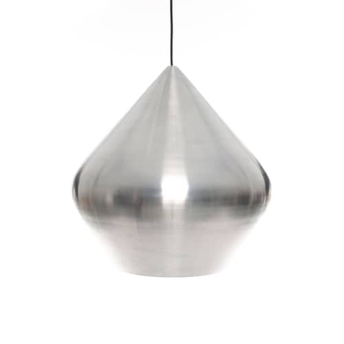Suspension Unbeaten Stout LED métal argent / Ø 52 x H 50 cm - Tom Dixon - Aluminium brut - Aluminium filé