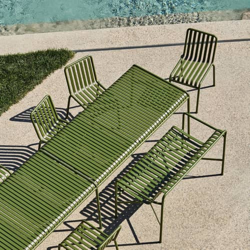 Table rectangulaire Palissade métal vert / 170 x 90 cm - Bouroullec,2016 - Hay - Vert olive - Acier laqué époxy