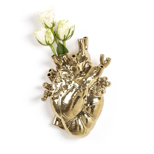 Vase Love in Bloom céramique or métal / H 25 cm - Marcantonio, 2018 - Seletti - Or - Porcelaine peinte