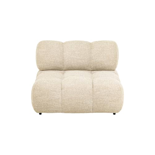 Poltrona imbottita Waffle tessuto beige / Divano modulabile - NV GALLERY - Tweed Beige - Schiuma ad alta densità, Tessuto