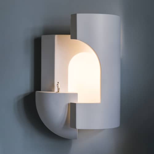 Soul Story 2 Wall light stone white / LED - Plaster - DCW éditions - White - Plaster