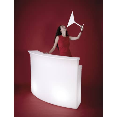Bar lumineux Break Bar plastique blanc / L 175 cm - Slide - Blanc - Polyéthylène recyclable rotomoulé