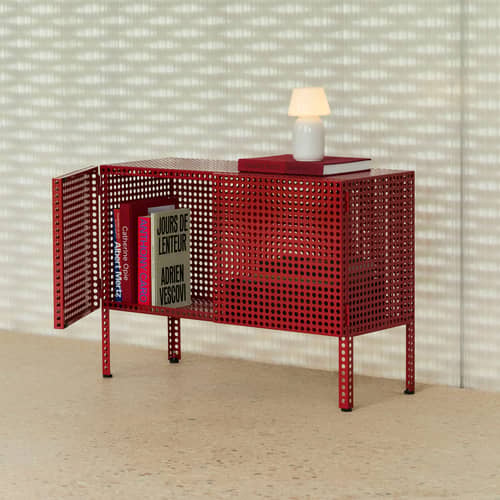 Buffet Perforated Cabinet Small métal blanc / L 89 x H 66,5 cm - Hay - Ecru - Acier thermolaqué