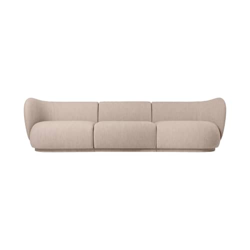 Canapé modulable Rico / Module accoudoir gauche - Ferm Living - Accoudoir gauche - Bois, Mousse, Tissu bouclé