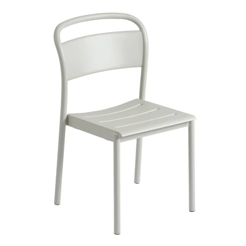 Chaise empilable Linear métal gris - Muuto - Gris clair - Acier revêtement poudre