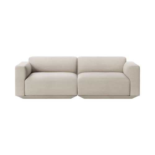 Sofa Develius A textil grau / 3-Sitzer - L 220 cm - &tradition - Grau (Stoff Hot Madison 094) - Gewebe, Holz, HR-Schaum