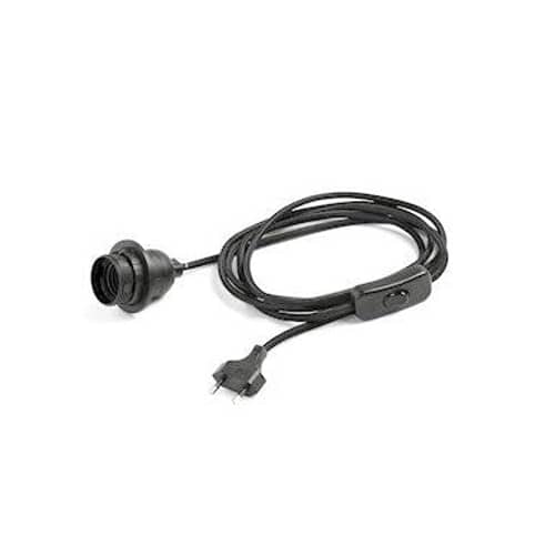  Electrical system textile black for table lamp / Suitable for Bonbon and Arcs lampshades - Hay - Table lamp / Black - ABS, Fabric