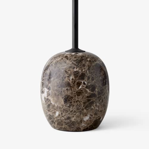 Guéridon Lato LN8 métal marbre marron noir / Marbre - Ø 40 x H 50 cm - &tradition - Métal noir / Marbre brun - Acier peint, Marbre