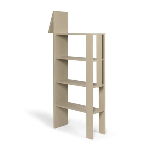 Kinder-Bücherregal Giraffe holz beige / B 69 x T 24 x H 140 cm - Ferm Living - Kaschmir Beige - Holzfaserplatten