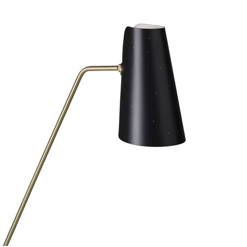 Lampadaire G21 Perforé métal noir / Orientable - Réédition 1951, Pierre Guariche - SAMMODE STUDIO - Noir perforé - Aluminium, Laiton, Métal