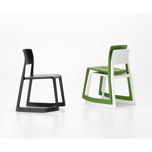 Miniatur Tip Ton plastikmaterial bunt / 3er-Set - Vitra - Schwarz, weiß, grün - ABS