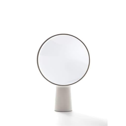 Miroir à poser Cyclope céramique blanc / H 46,5 cm - Moustache - Écru - Terre cuite émaillée