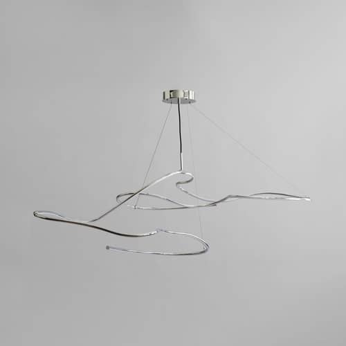 Ghost Big LED Pendant metal silver / 155 x 82 x H 50 cm - 101 COPENHAGEN - Chromed - Acrylic, Aluminium