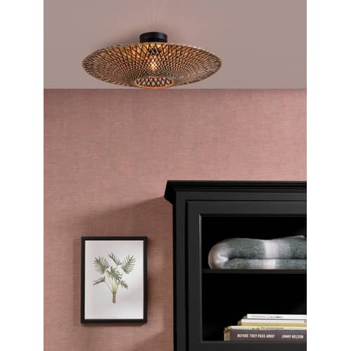 Plafonnier Bali Medium bois naturel / Bambou - Ø 60 cm - GOOD&MOJO - Ø 60 cm / Naturel & noir - Bambou
