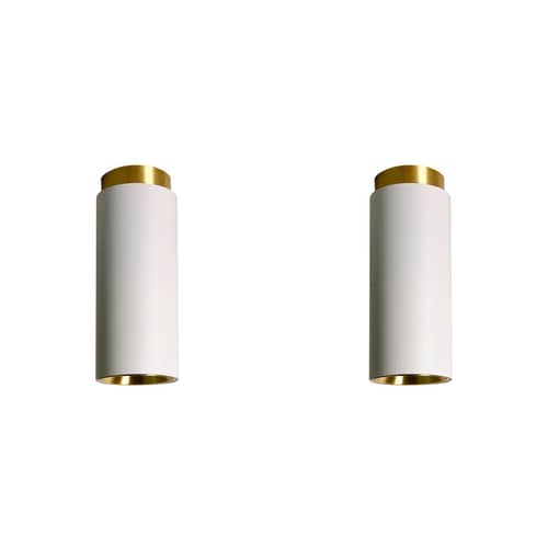  Promo pack metal black white / Set 2 Tobo C65 Ceiling lights - Ø 6.5 x H 16.5 cm - DCW éditions - Black / White - Brass, Steel