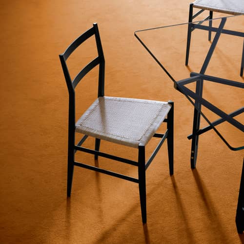 Sedia 699 Superleggera legno nero / Gio Ponti, 1957 - CASSINA - Nero / Rattan naturale - Frassino massello laccato, Paglia di Vienna