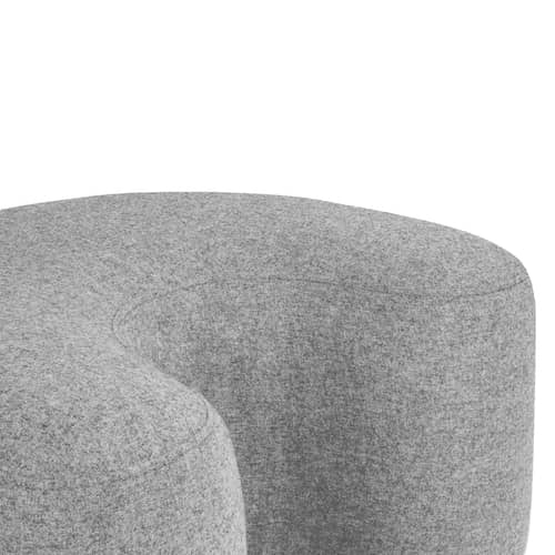 Pouf Ü tissu gris / 60 x 50 x H 30,5 cm - NOO.MA - Gris universel (laine) -  Ouate, Gewebe, Pressspan, Schaumstoff