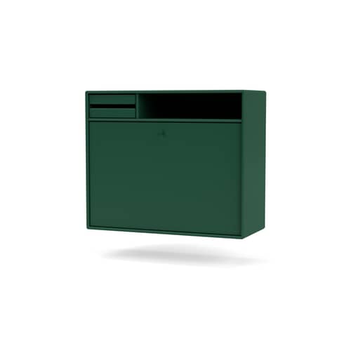 Wand-Schreibtisch Studio holz grün / B 69,6 x H 58,2 cm - MONTANA - Pine 136 - lackierte Holzfaserplatte
