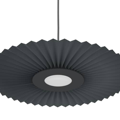 Suspension Carmen Small tissu gris / LED - Ø 50 cm - Hartô - Gris ardoise - Métal peint, Textile contrecollé sur PET