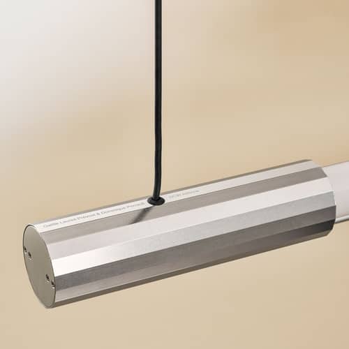 Suspension In Fine LED verre / L 105 cm - DCW éditions - Argent - Aluminium, Verre