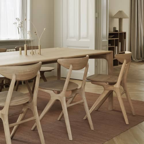 Tavolo rettangolare PI legno naturale / 240 x 100 cm - 10 persone - Ethnicraft - Rovere naturale - Massello di quercia oliato