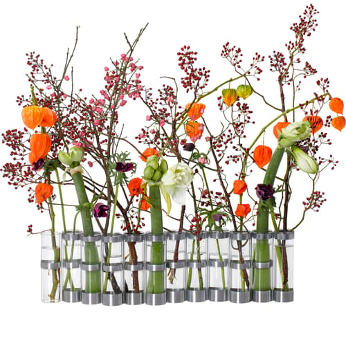 Vase d\'Avril XXL métal verre transparent / L 69 x H 18 cm - Tsé-Tsé - XXL - L 69 x H 18 cm - Acier zingué, Verre