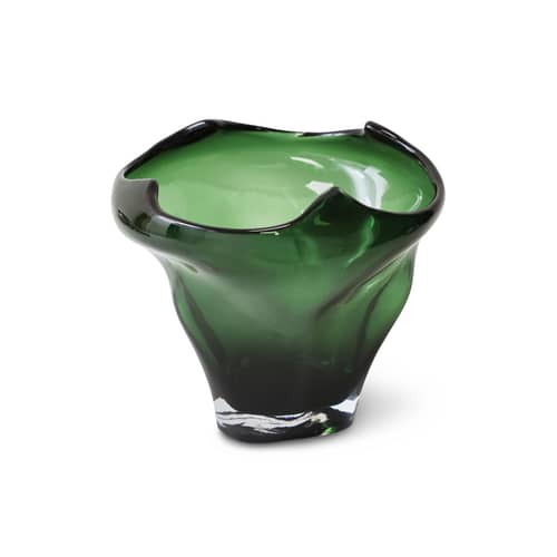 Vase Folded verre vert - HK LIVING - Vert émeraude - Verre