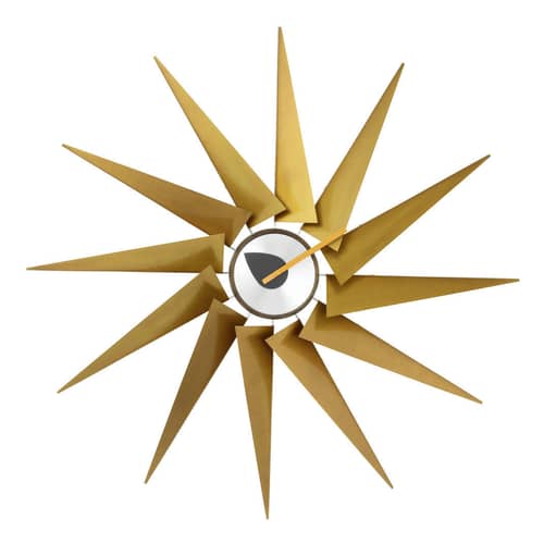 Turbine Clock Wall clock metal gold / By George Nelson, 1948-1960 / Ø 76.5 cm - Vitra - Brass - Aluminium, Brass