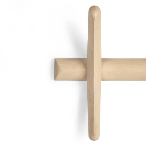 Appendiabiti PI legno naturale / L 70 cm - Ethnicraft - Sicomoro Naturale - Sicomoro massello